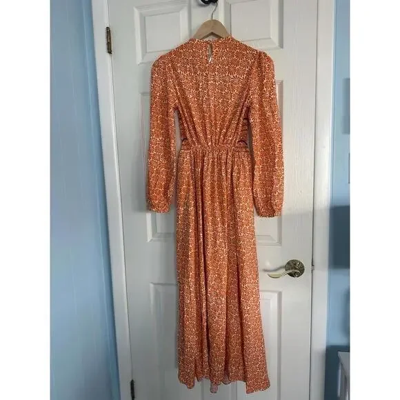 LORETTA CAPONI Lea Dress Orange Daises $759 NWT Extra Small XS Tuckernuck - Picture 8 of 9